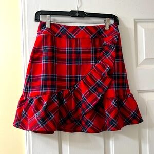 Tartan mini flare mini skirt